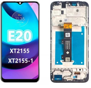 Wyświetlacz LCD do Motorola E20 (czarny) z ramką