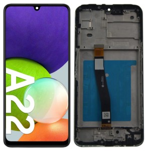 Wyświetlacz LCD do Samsung Galaxy A22 5G (czarny) z ramką